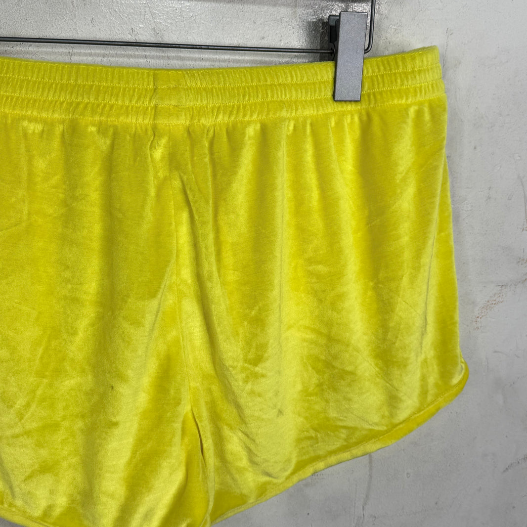 Balenciaga Velour Shorts Yellow