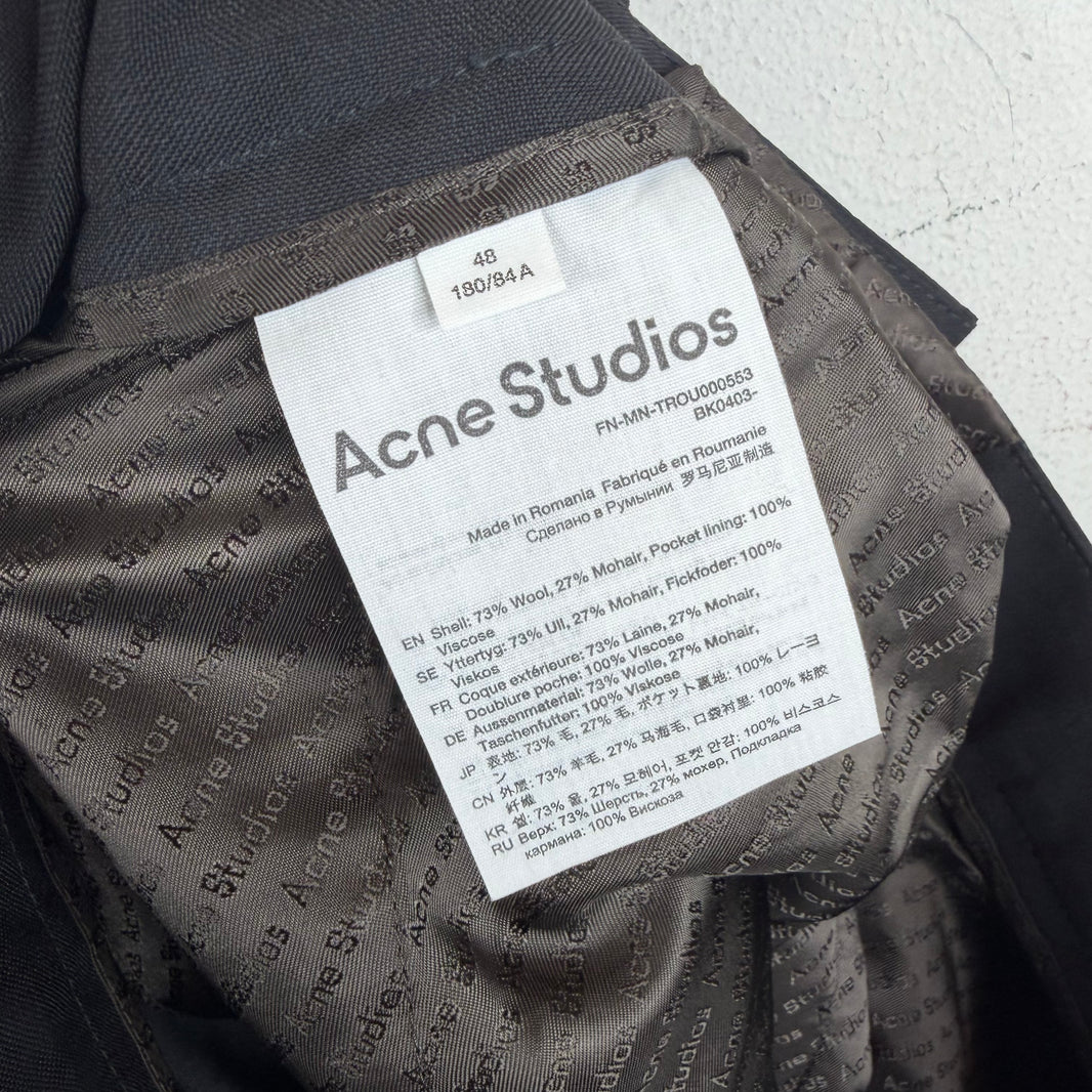 Acne Studios Black Pleated Trouser Pants
