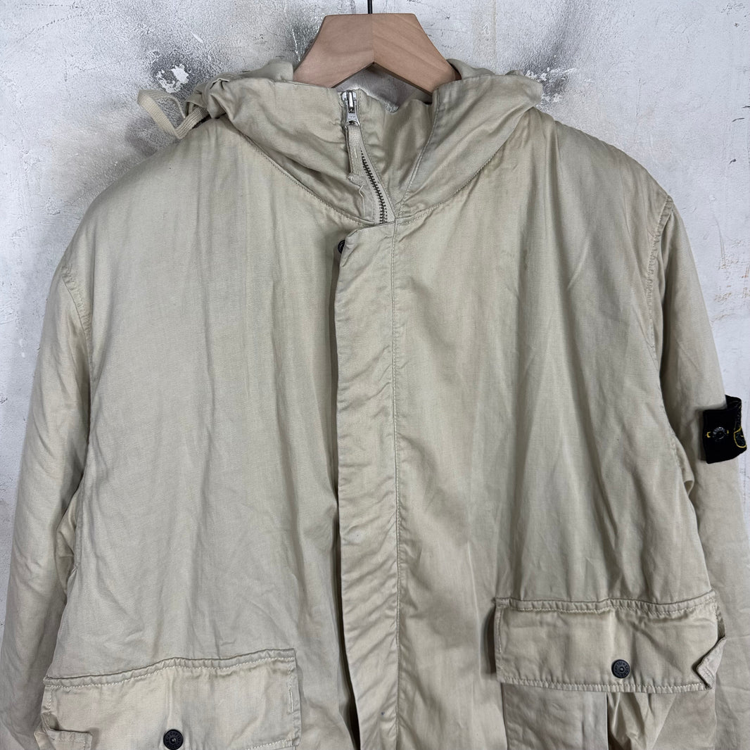 Stone Island 90's Beige Padded Canvas Lined Jacket