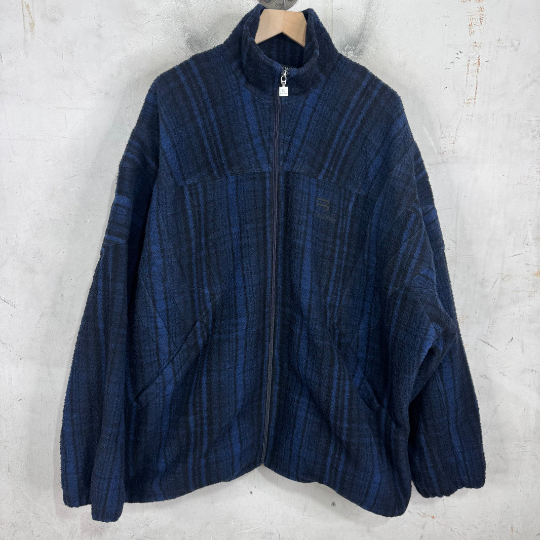 Balenciaga Sporty B Plaid Wool Jacket