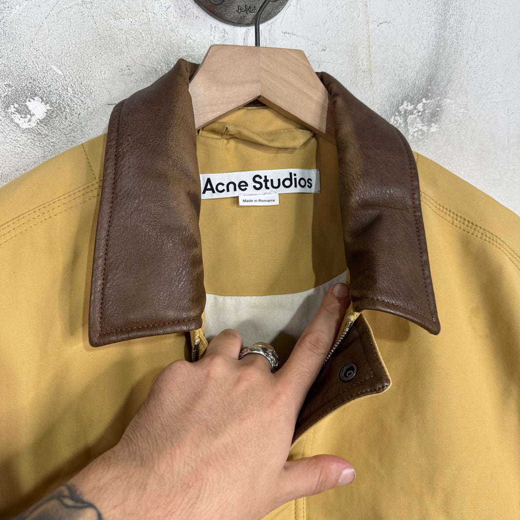 Acne Studios Faux Leather Collared Boxy Work Jacket