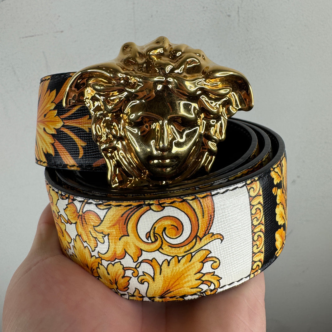 Versace Medusa Floral Print Belt