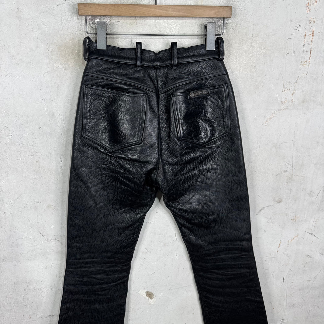 Chrome Hearts Heavy Leather Fleur Knee Pants