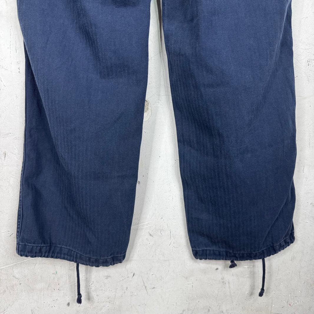 CDG Homme Navy Herringbone Cargos