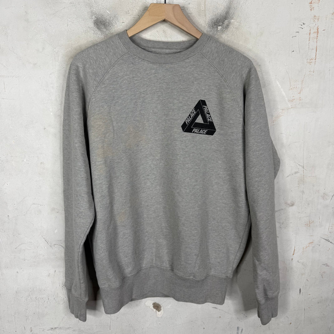 Palace Tri-Ferg Grey Crewneck Sweater