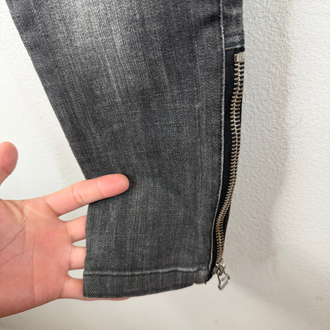 Balmain Skinny Low Rise Zipper Jeans