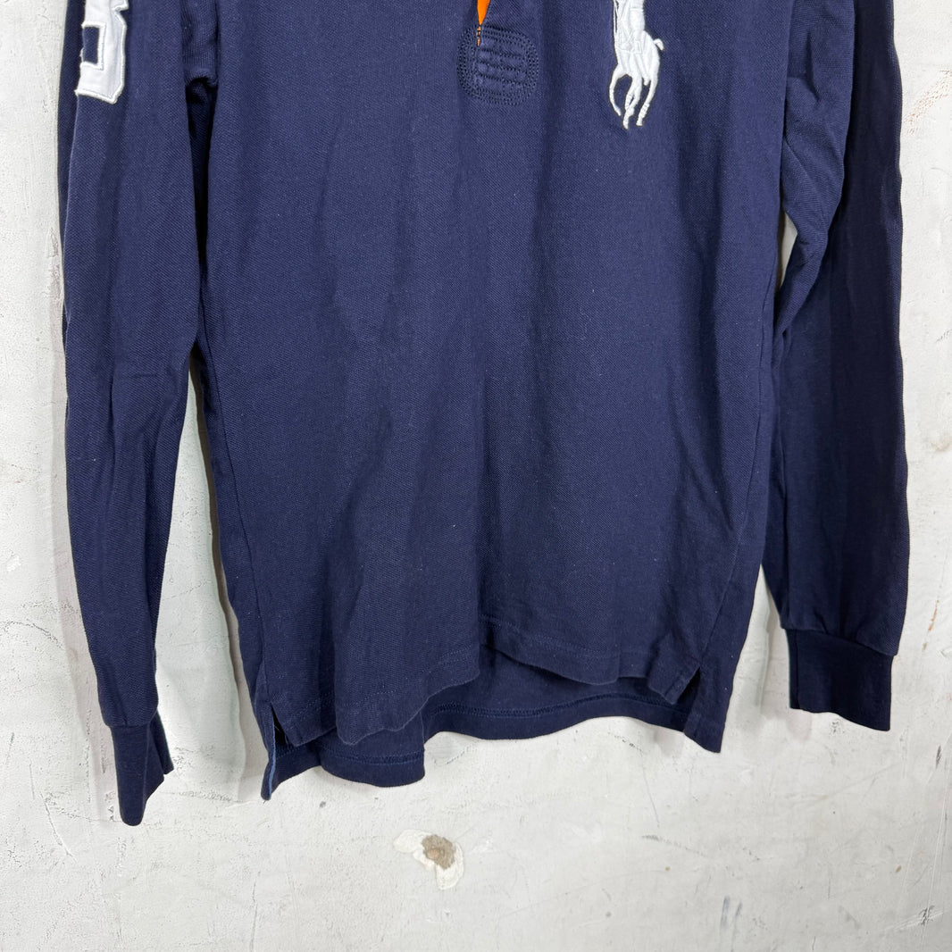Ralph Lauren Navy White Big Horse L/S Polo