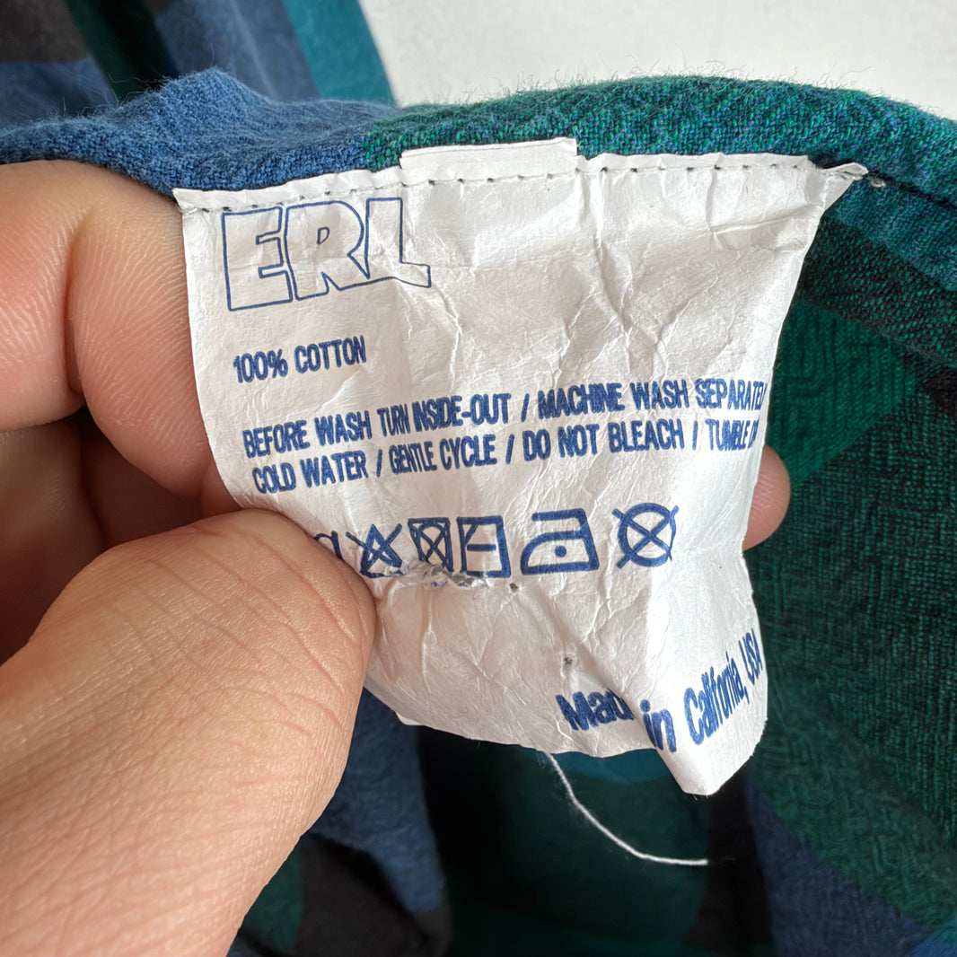 ERL Green Buffalo Plaid Flannel Shirt