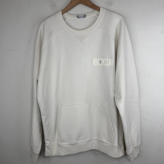 Dior Sacai White Zip Detail Crewneck