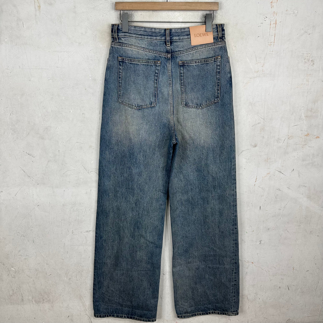 Loewe Dirty Wash High Rise Flared Jeans