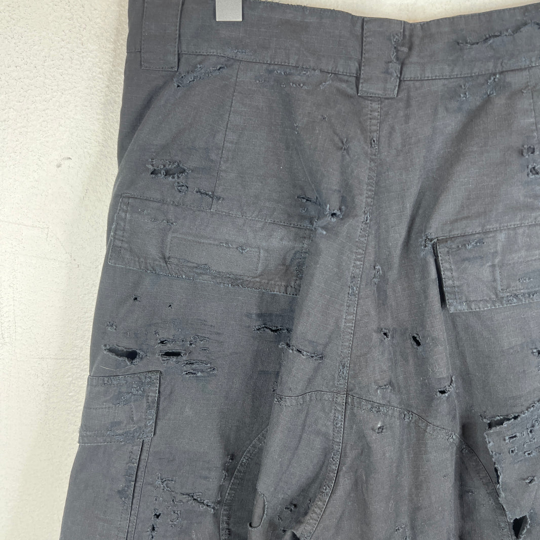 Balenciaga Distressed Ripstop Double Layer Cargo Pants
