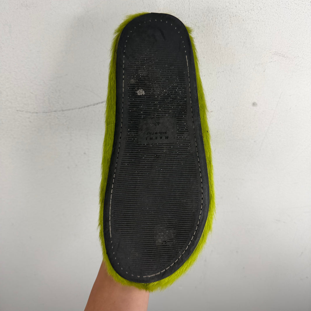 Marni Green Fur Fussbett Slides
