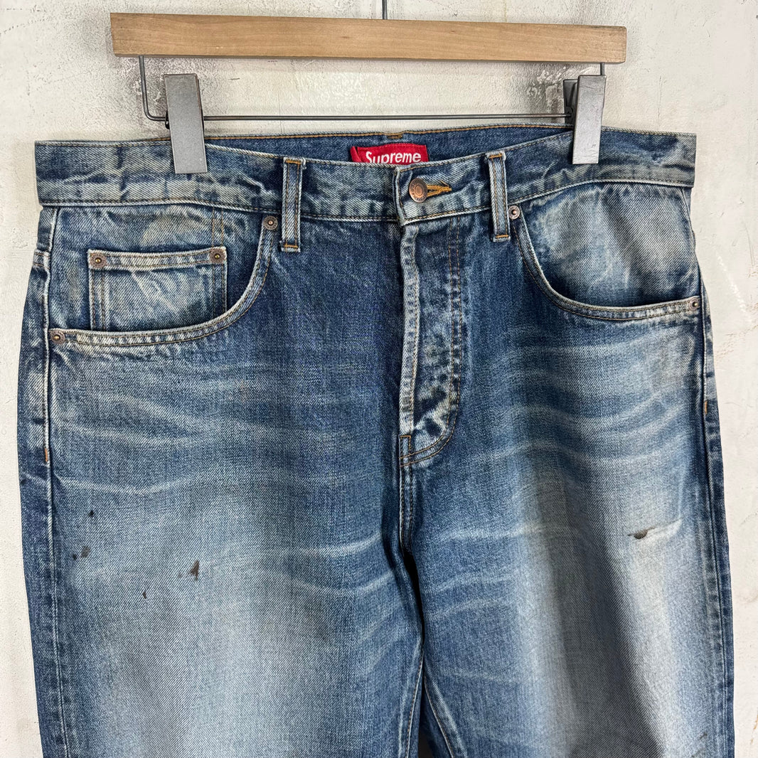 Supreme Medium Wash Loose Fit Selvedge Jeans