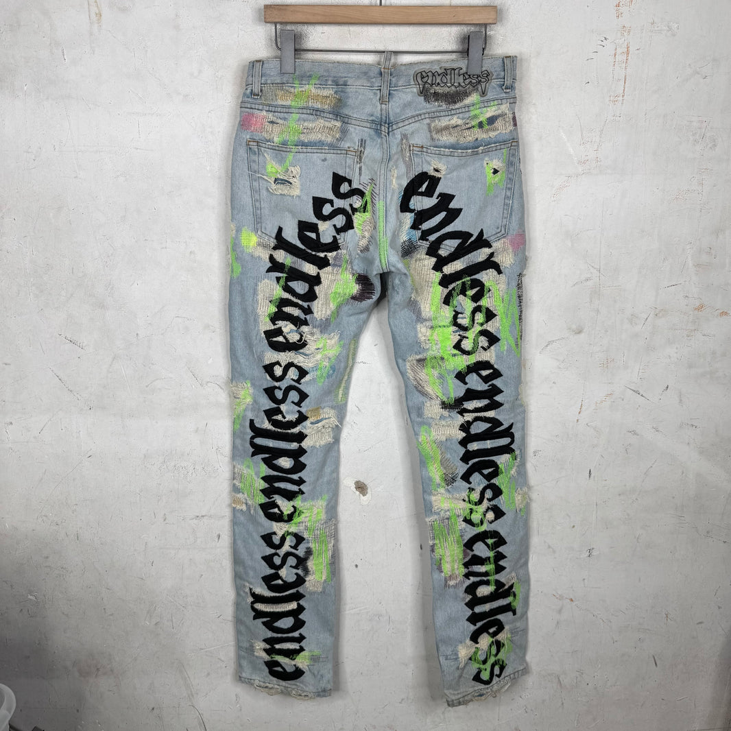 Endless Denim Blue Distressed Jeans