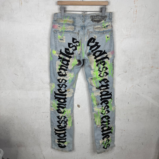 Endless Denim Blue Distressed Jeans