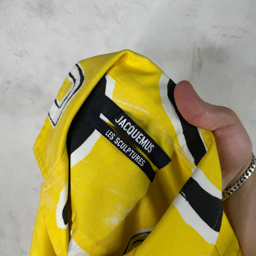 Jacquemus Yellow Patterned Logo Canvas Shirt