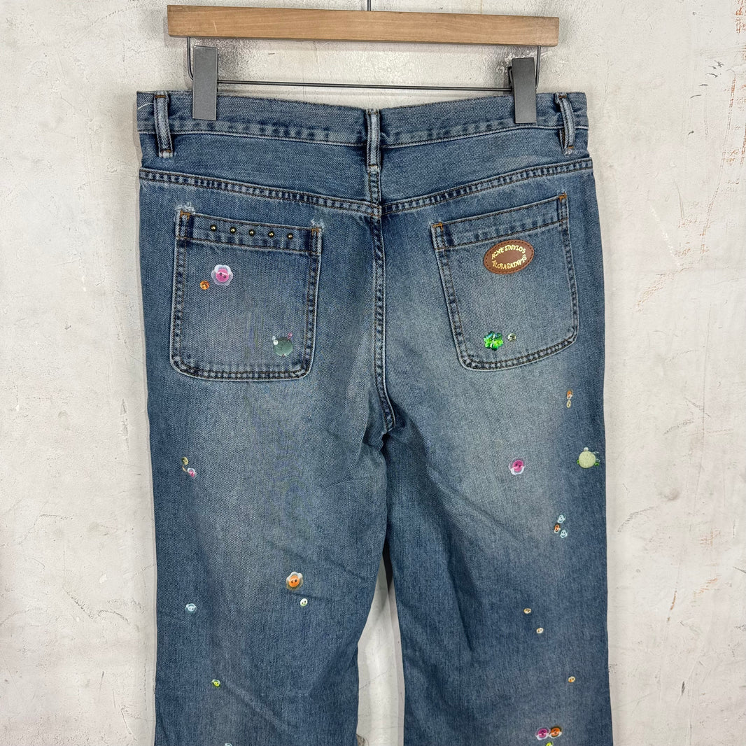 Acne Studios Floragatan Sticker Flared Jeans