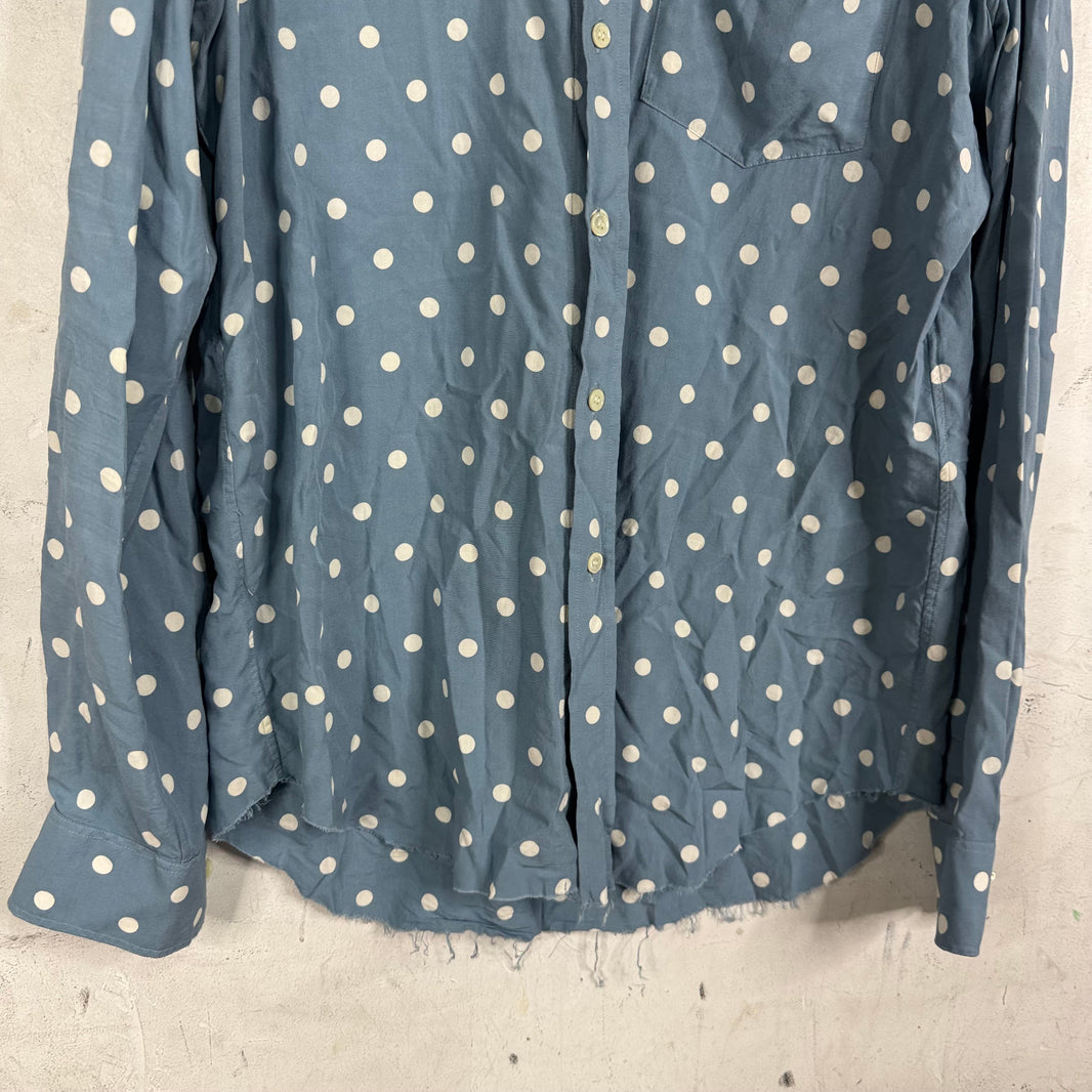 Saint Laurent Runway Blue Polka Dot LS Shirt