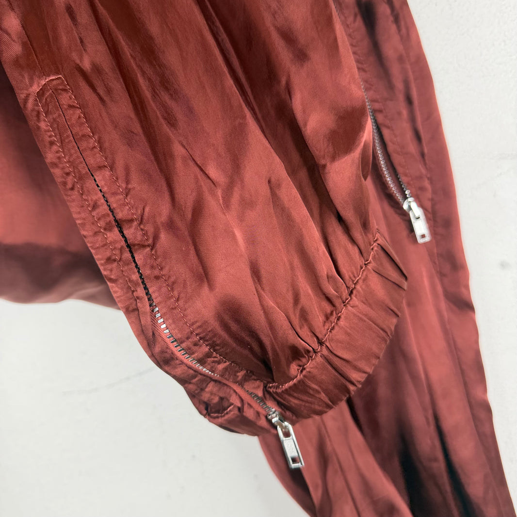 Rick Owens Red Cupro Track Pants