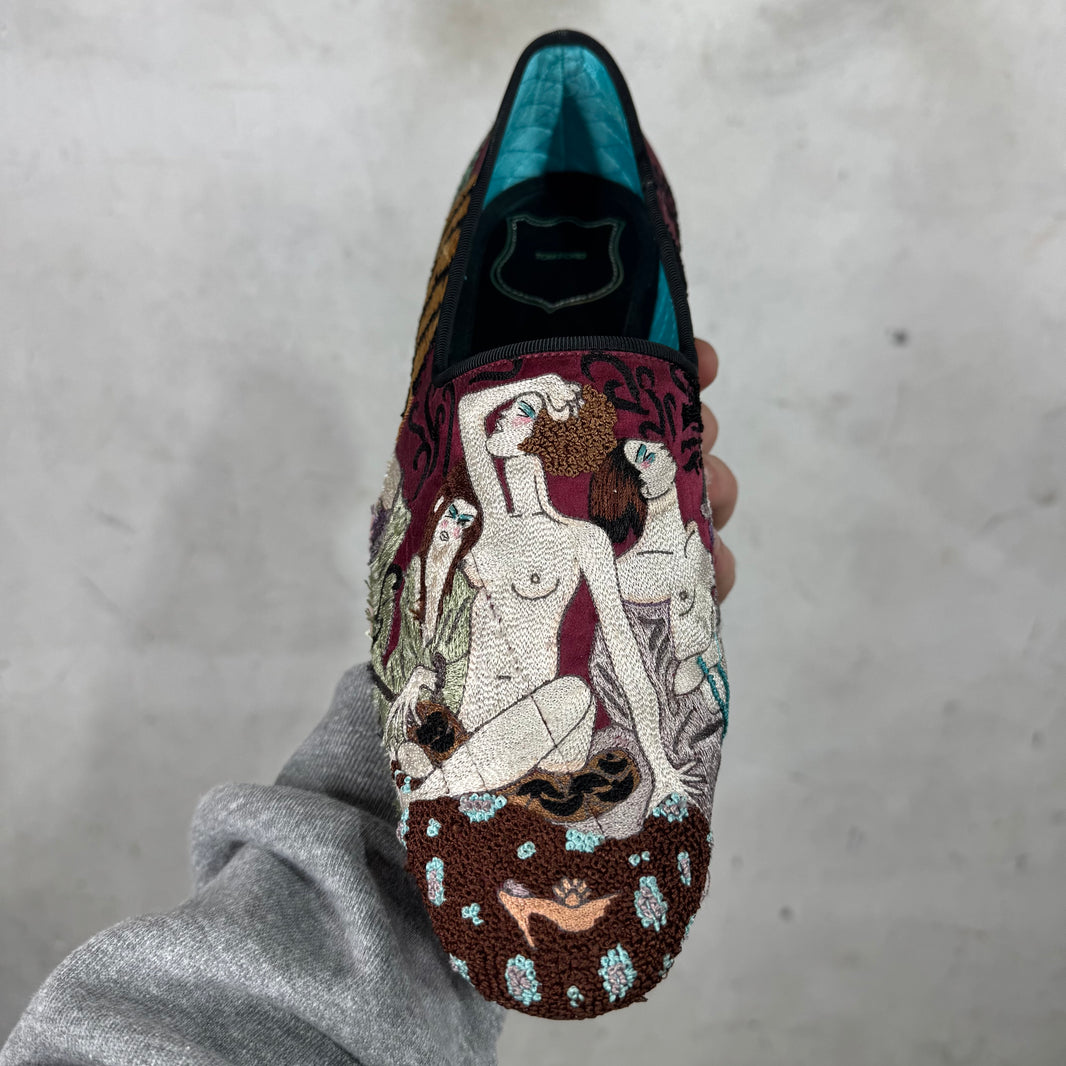 Tom Ford Embroidered Art Smoking Slippers