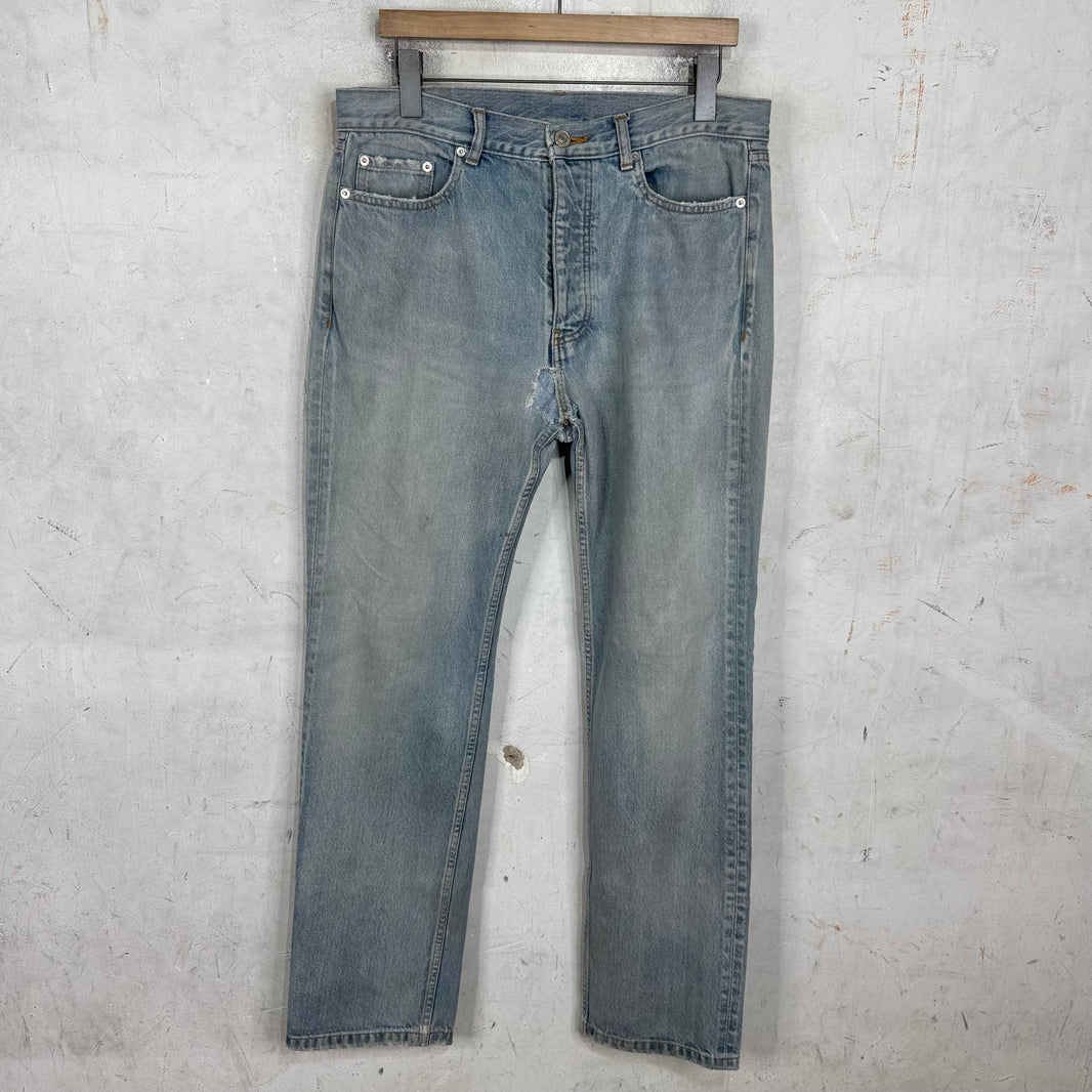 Balenciaga Smoked Muddy Wash Straight Legged Jeans