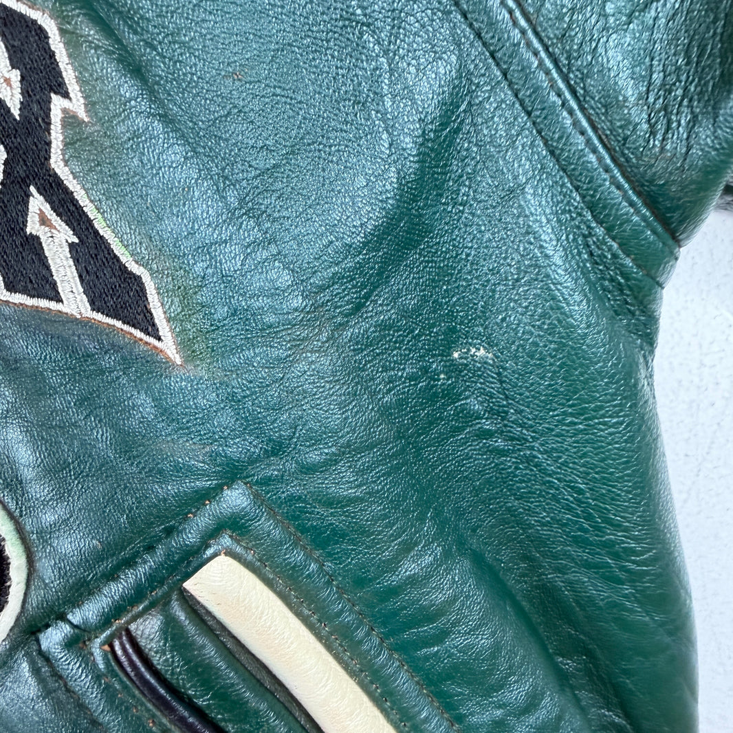Vintage Avirex Leather Two-Tone Zip Up Jacket
