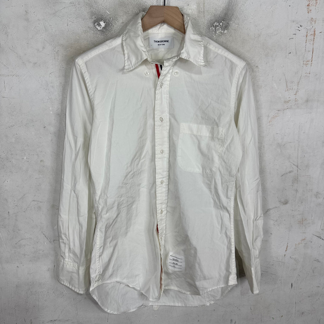 Thom Browne Plain White LS Buttoned Shirt