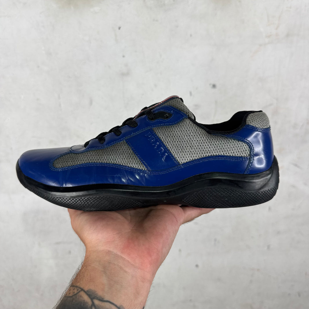 Prada Blue Leather Embossed America Cups