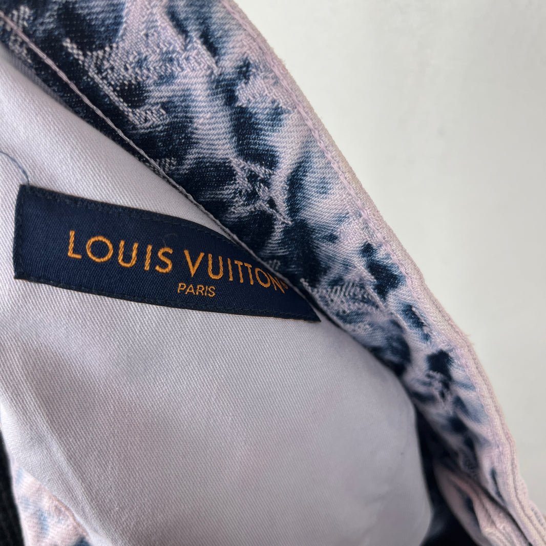 Louis Vuitton Purple Flayed Monogram Flared Carpenter Jeans