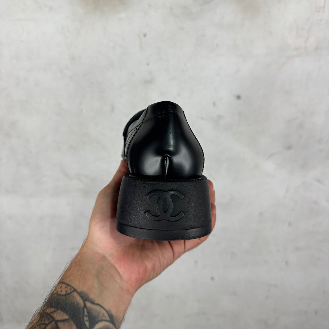 Chanel Quilted Logo Loafers