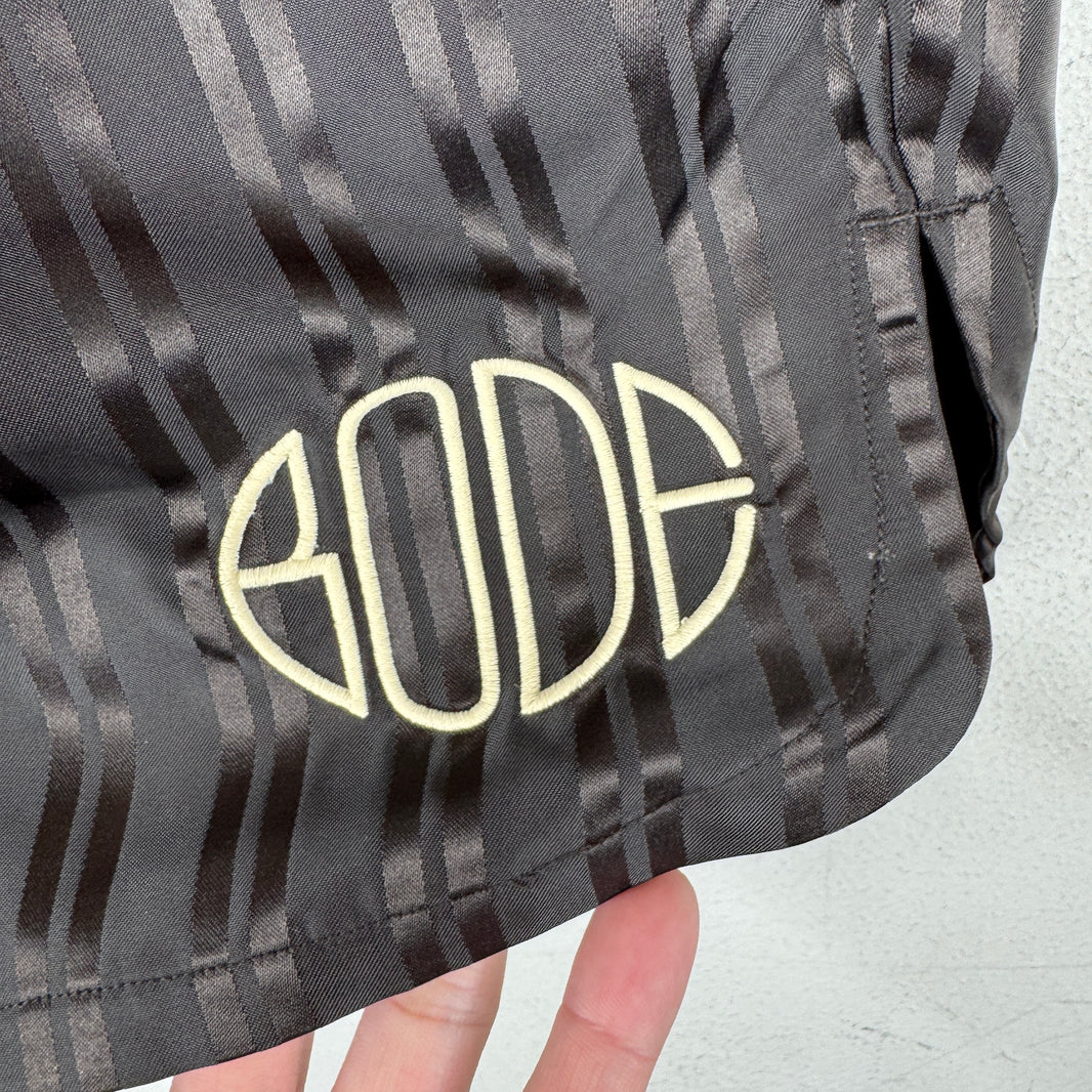Bode Nike Brown Striped Swim Trunks