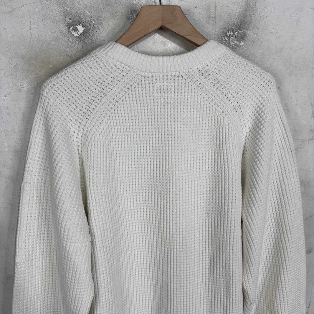 CP Company White Waffle Knitted Sweater