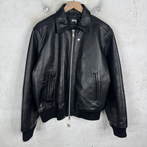 Stussy Leather Flight Bomber Jacket
