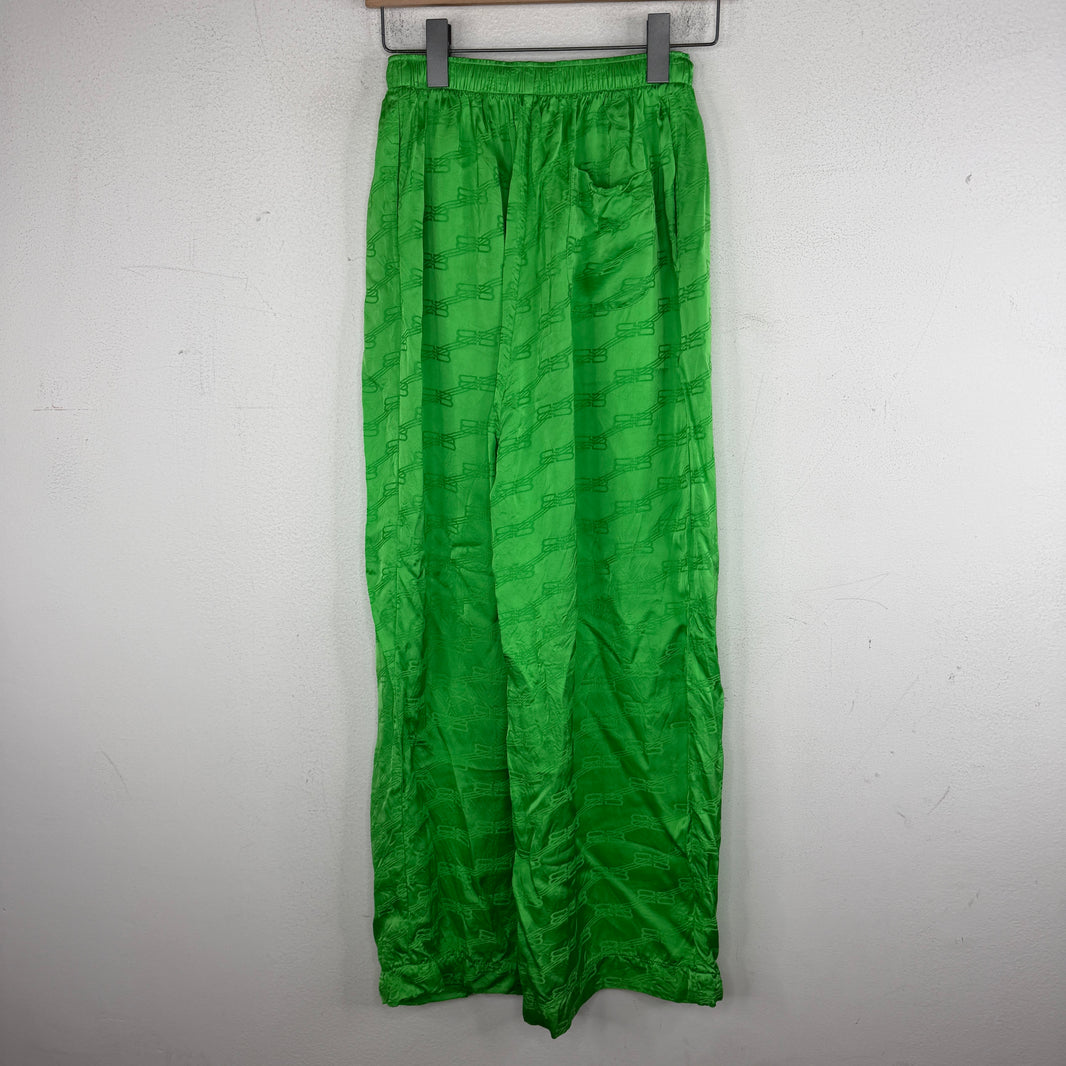 Balenciaga Green BB Monogram Pajama Pants