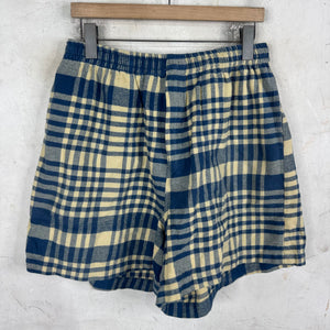 Bode Navy/Beige Plaid Flannel Shorts