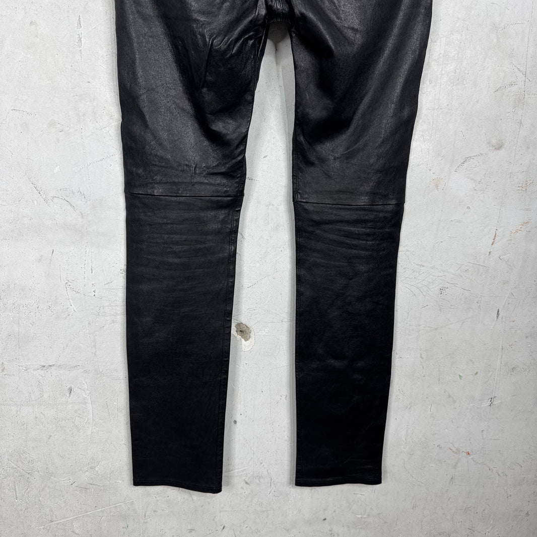 Saint Laurent Lambskin Leather Skinny Pants
