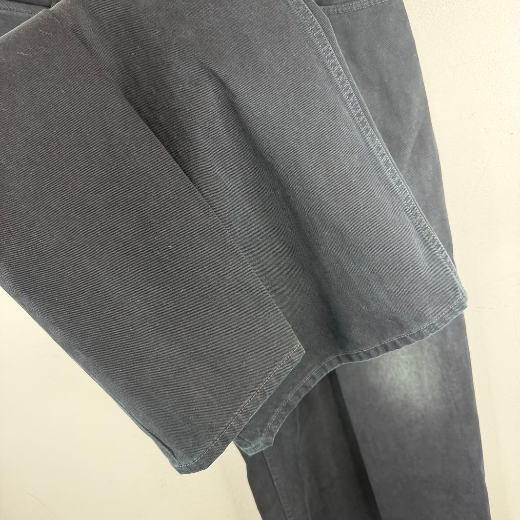 Balenciaga Double Leg Black Washed Pants