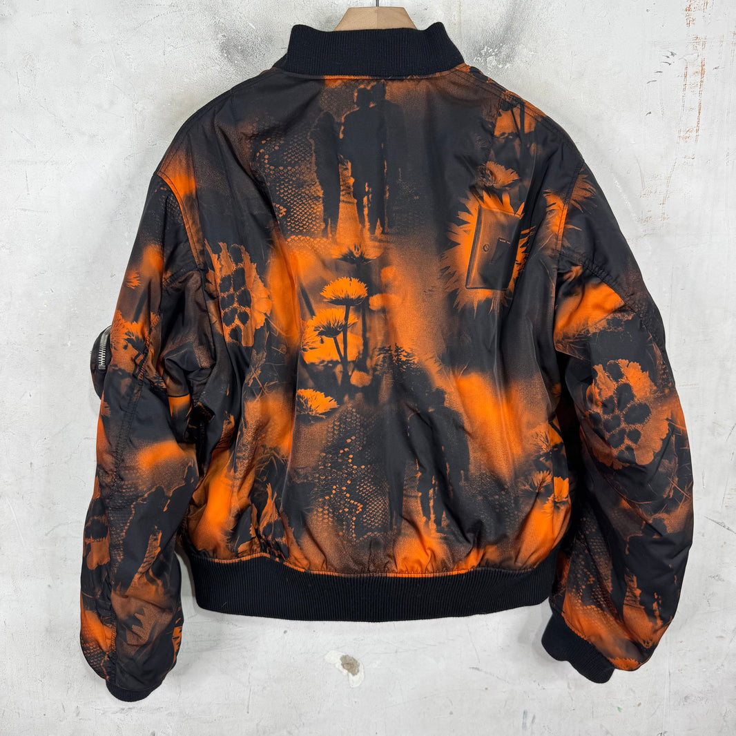 Prada Orange Raf Renylon Bomber Jacket