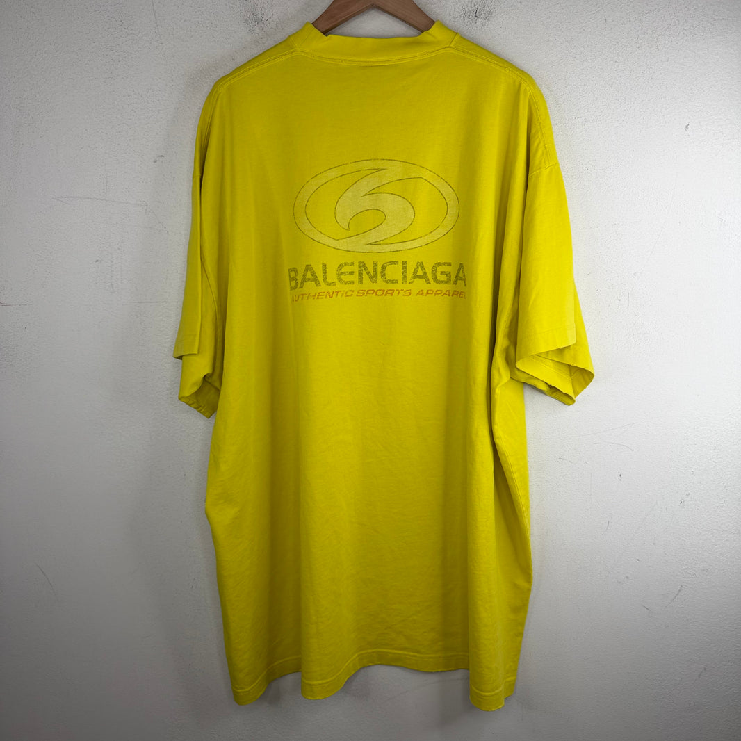 Balenciaga Yellow Surf Sport Logo T-Shirt