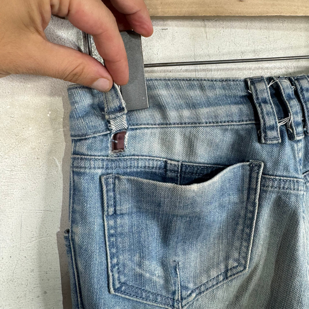 Balmain Womens Lightwash Biker Jeans