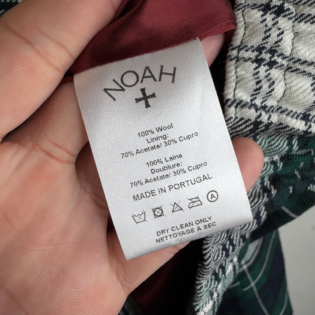 Noah Green Plaid Zip Jacket
