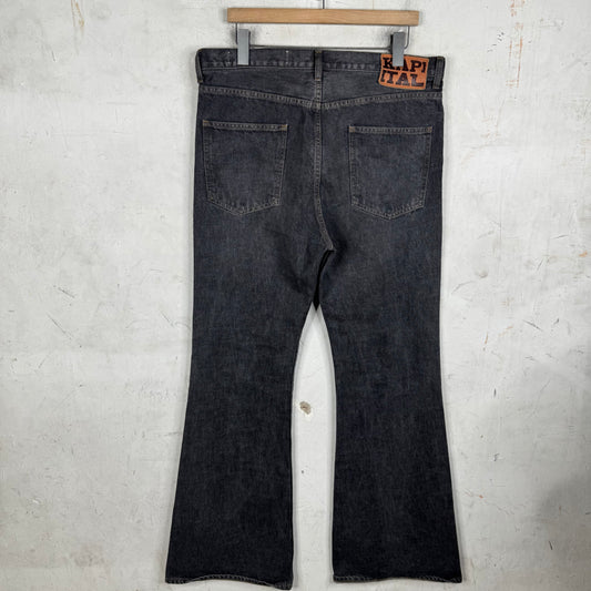 Kapital Charcoal Wash Flared Jeans