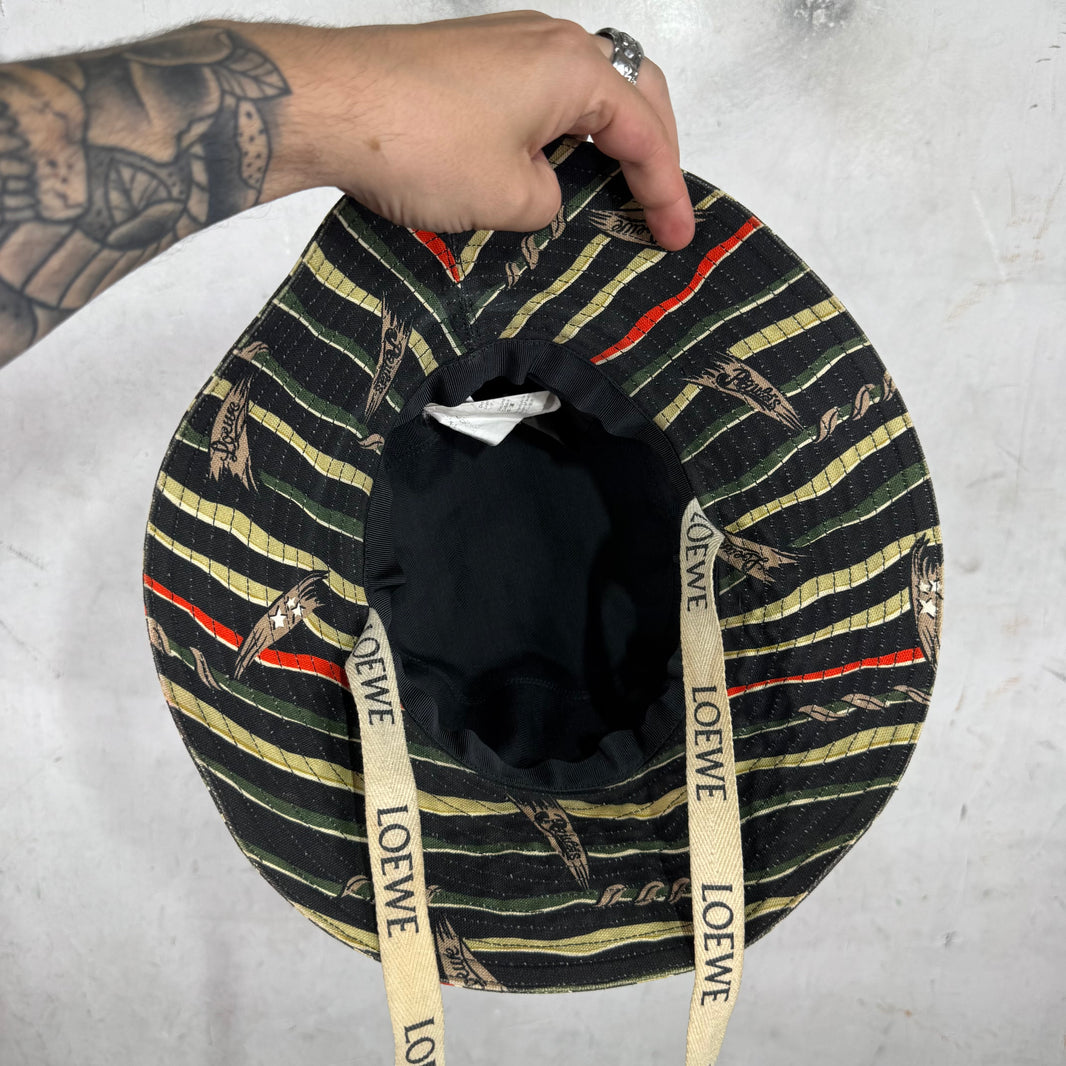 Loewe Stripe Print Canvas Bucket Hat