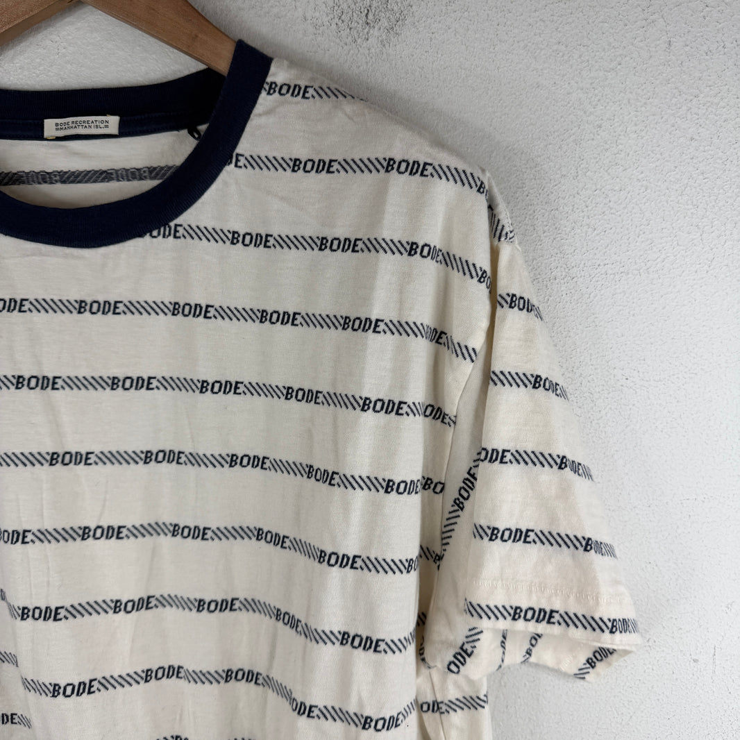 Bode Recreation Striped Logo T-Shirt