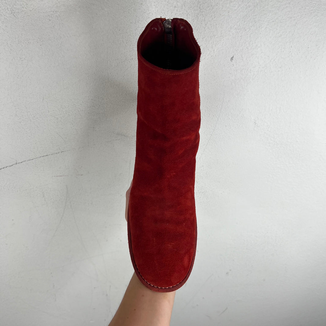 Guidi 986 Red Suede Boots