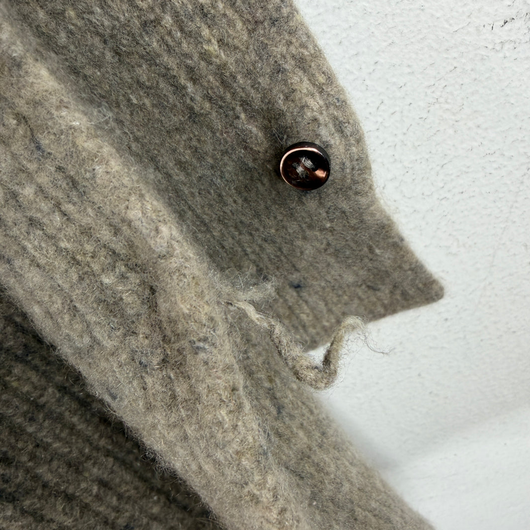 Margiela Brown Wool Cashmere Blend Open Side Cowl Vest