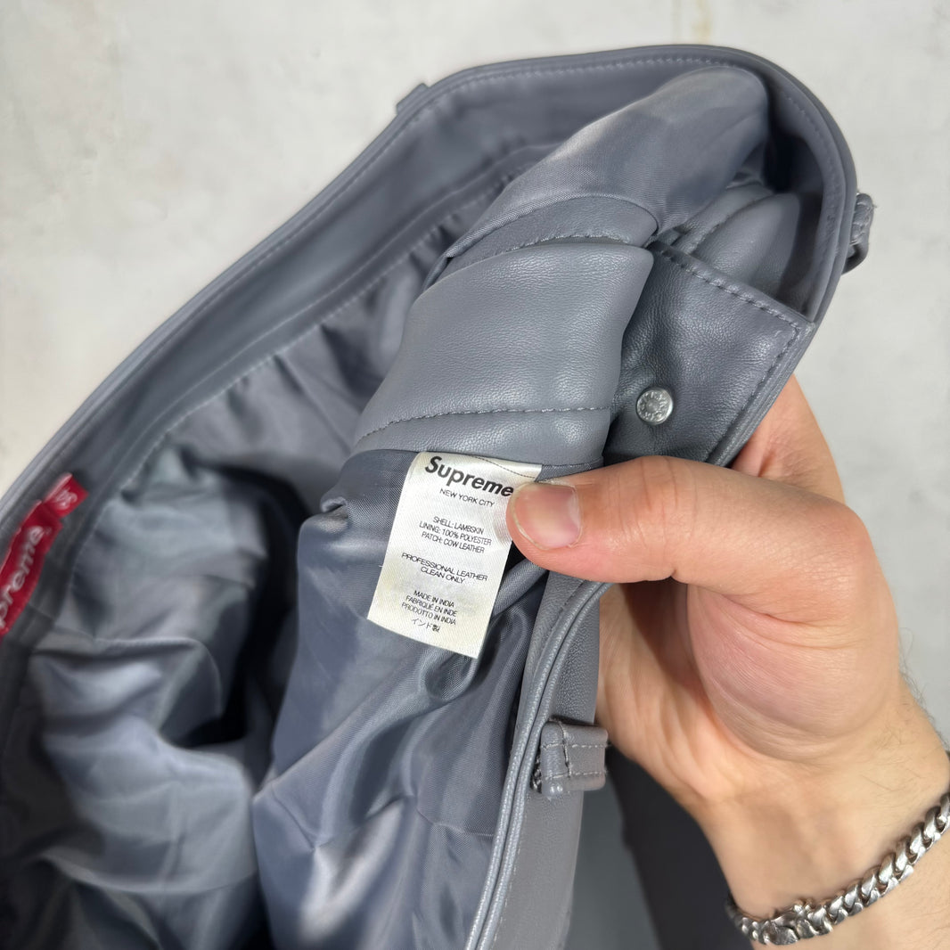 Supreme Grey Leather Pants
