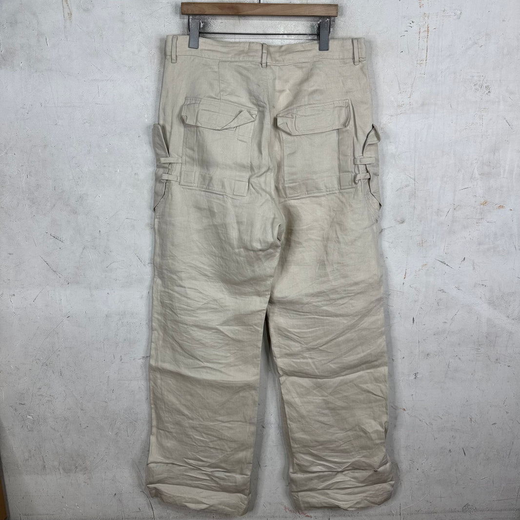 Rick Owens Hollywood Beige Linen Stefan Cargos