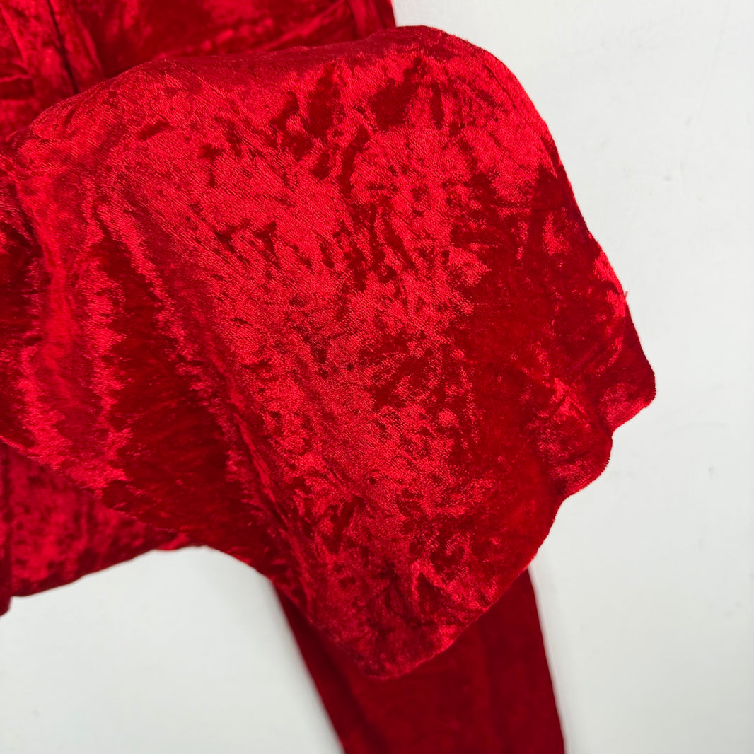 Balmain Red Velour Track Pants