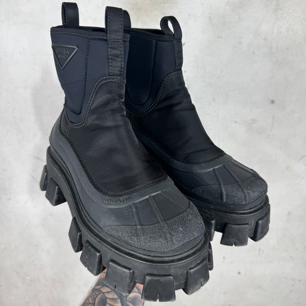 Prada Monolith Duck Boots